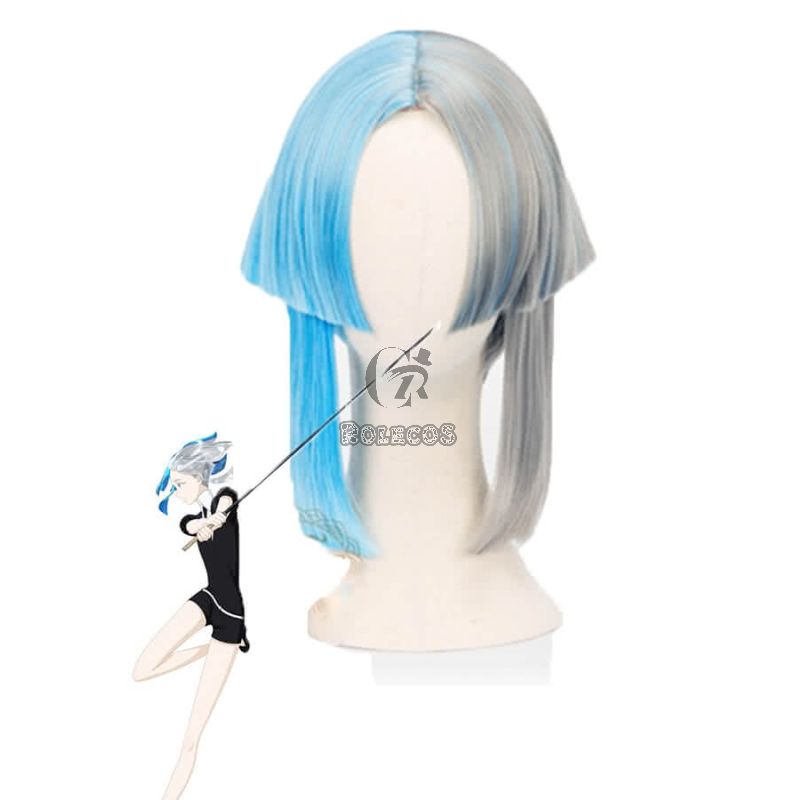 Land of the Lustrous Houseki no Kuni Euclase Short Mixed Blue and Gray Cosplay Wigs