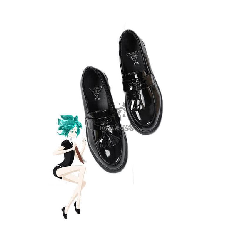 Land of the Lustrous Houseki no Kuni Phosphophyllite Black Anime Cosplay Woman Shoes