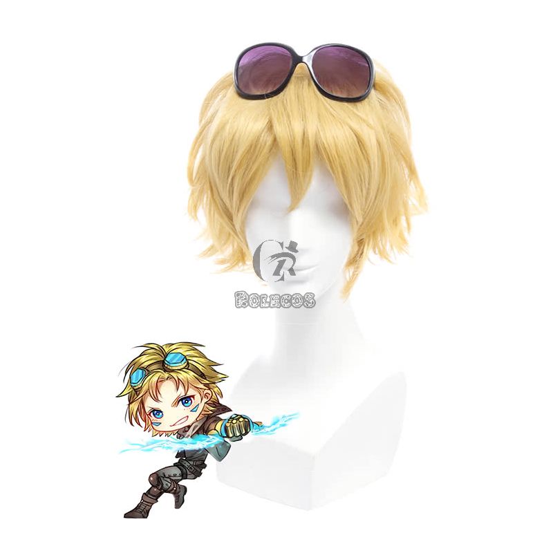 LOL Ezreal Short Golden Game Cosplay Wigs