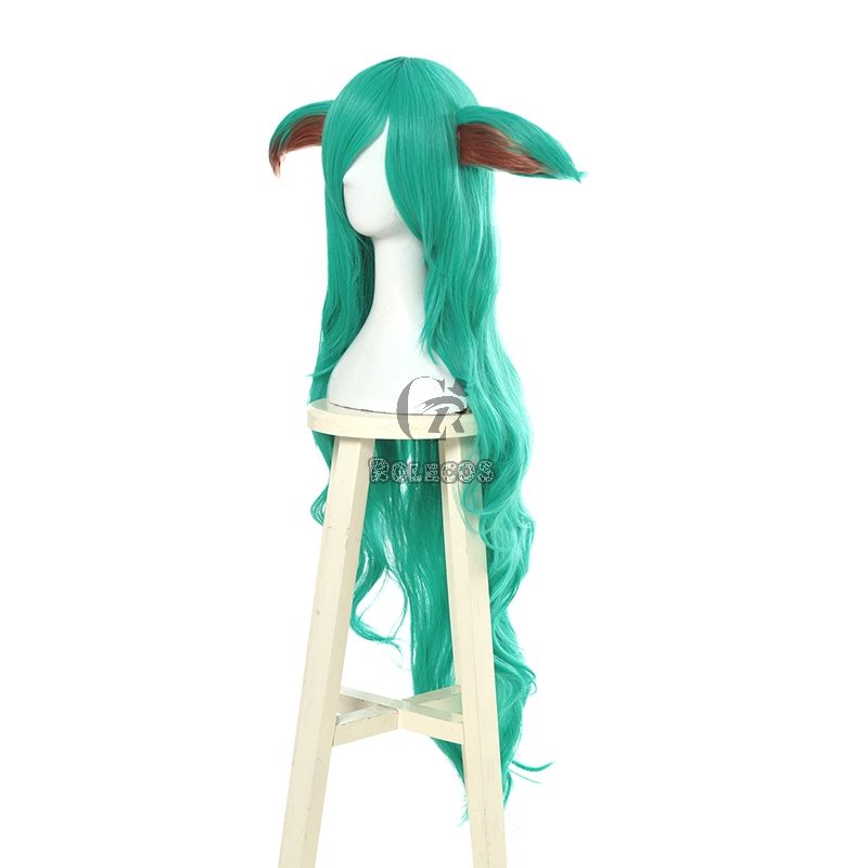 League Of Legends LOL Soraka Green Long Curly Game Cosplay Woman Wigs