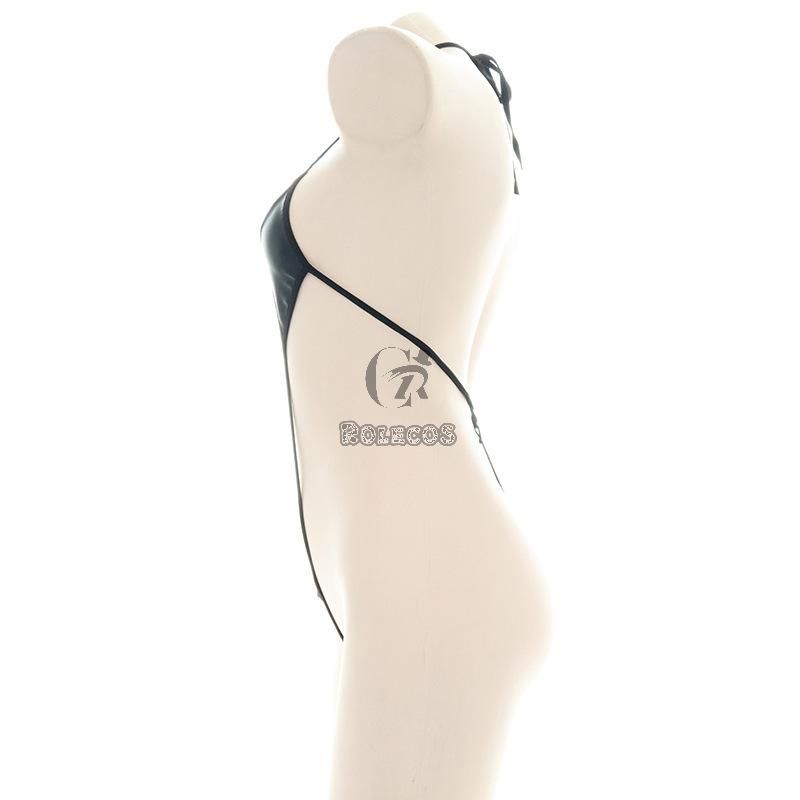 Leather Bikini Strappy Halterneck Underwear Cosplay Costume