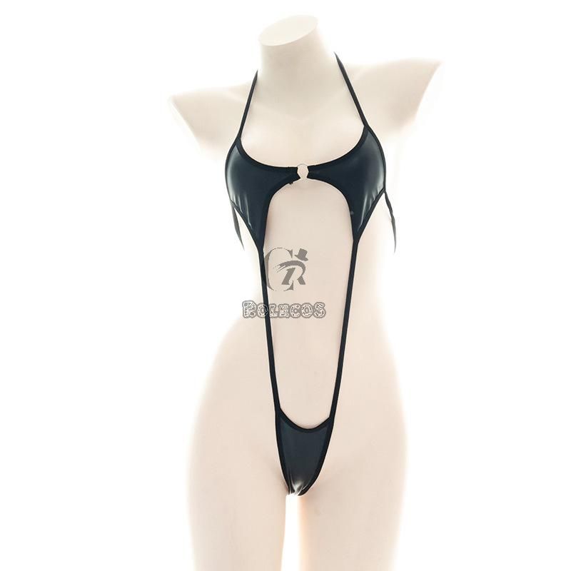 Leather Bikini Strappy Halterneck Underwear Cosplay Costume