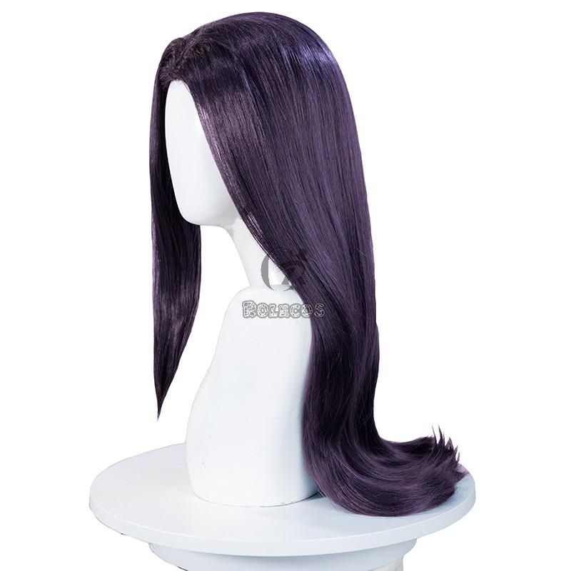 Anime LOL Arcane Caitlyn Plicewoman Purple Long Straight Cosplay Wigs