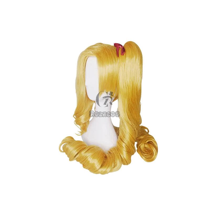 LOL Christmas Jinx Game Cosplay Wigs Long Gloden Woman Wigs