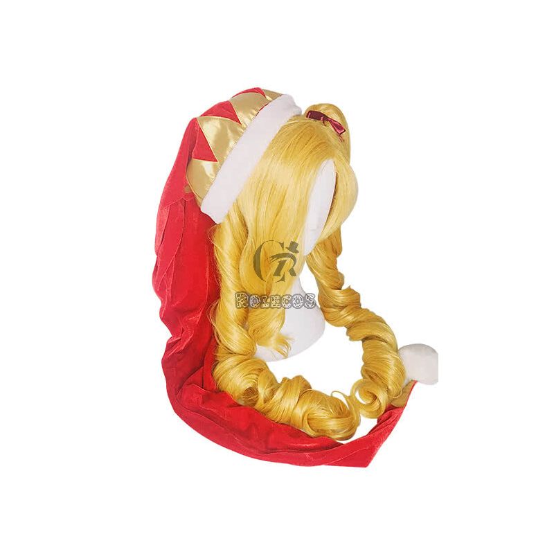 LOL Christmas Jinx Game Cosplay Wigs Long Gloden Woman Wigs