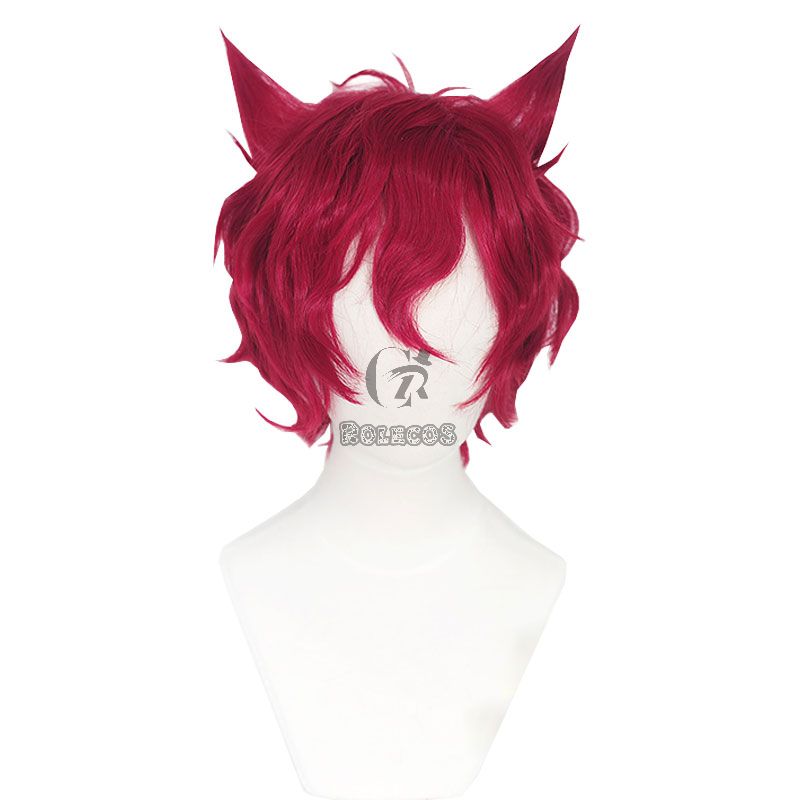 League Of Legends LOL Heartsteel Sett Wine Red Curly Cosplay Wigs