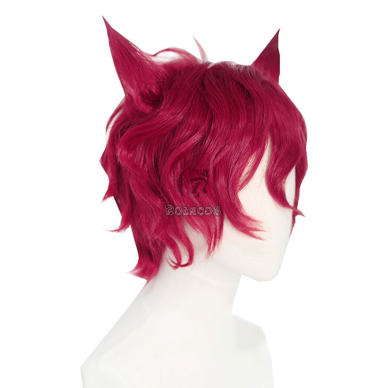 League Of Legends LOL Heartsteel Sett Wine Red Curly Cosplay Wigs