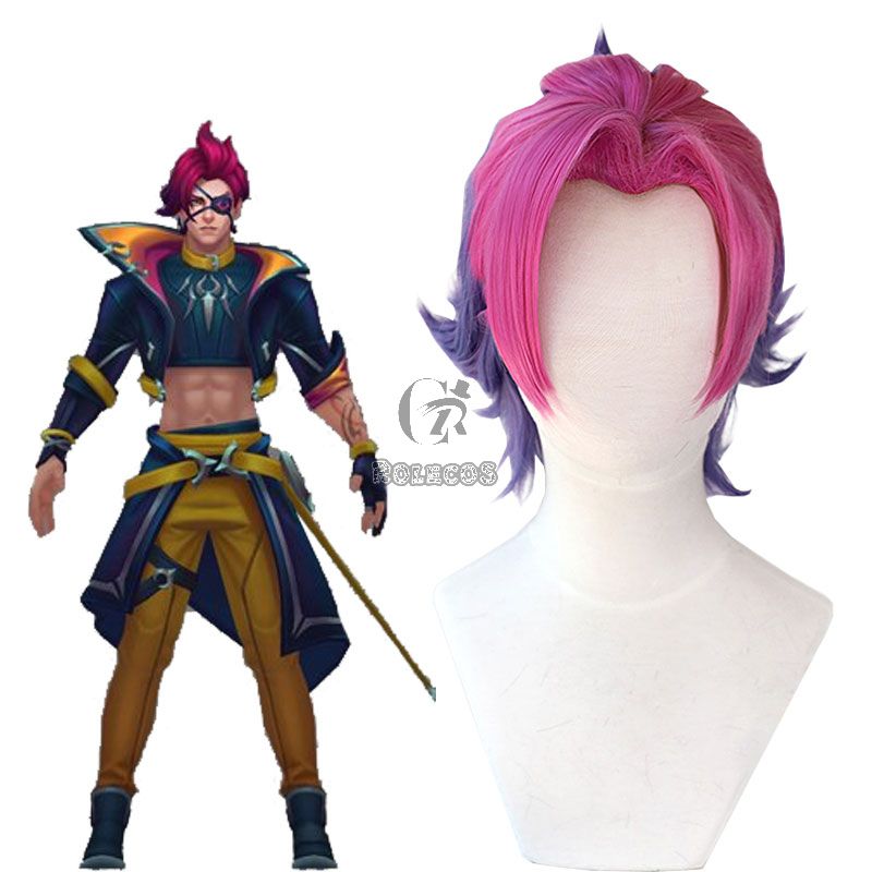 League Of Legends LOL Heartsteel Shieda Kayn Red Mixed Purple Cosplay Wigs