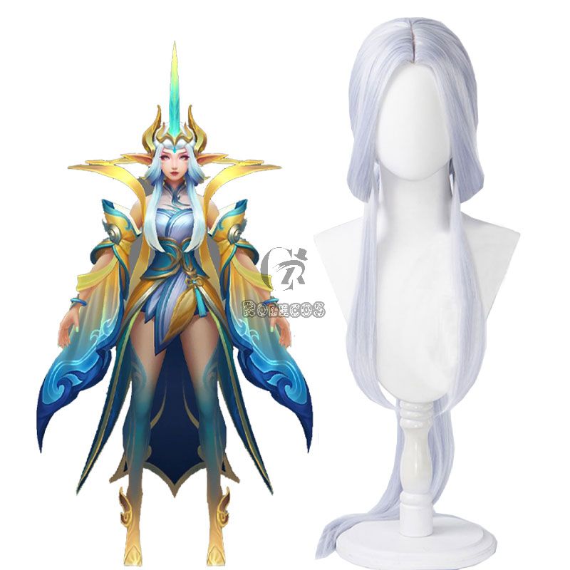 LOL Immortal Journey Prestige Soraka Grey Long Cosplay Wigs
