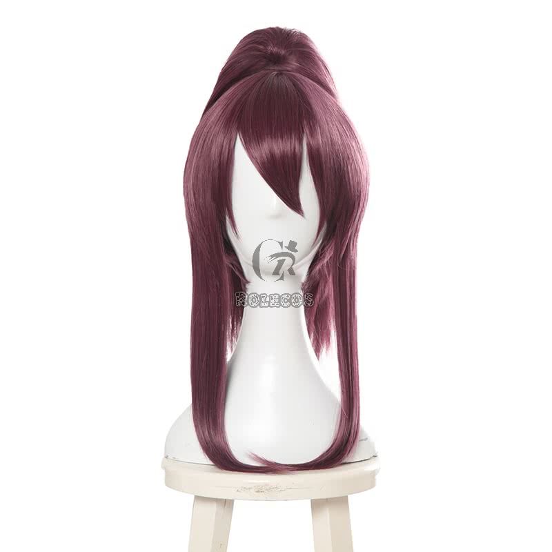 LOL KDA Skin Akali Purple Ponytail Long Cosplay Wigs