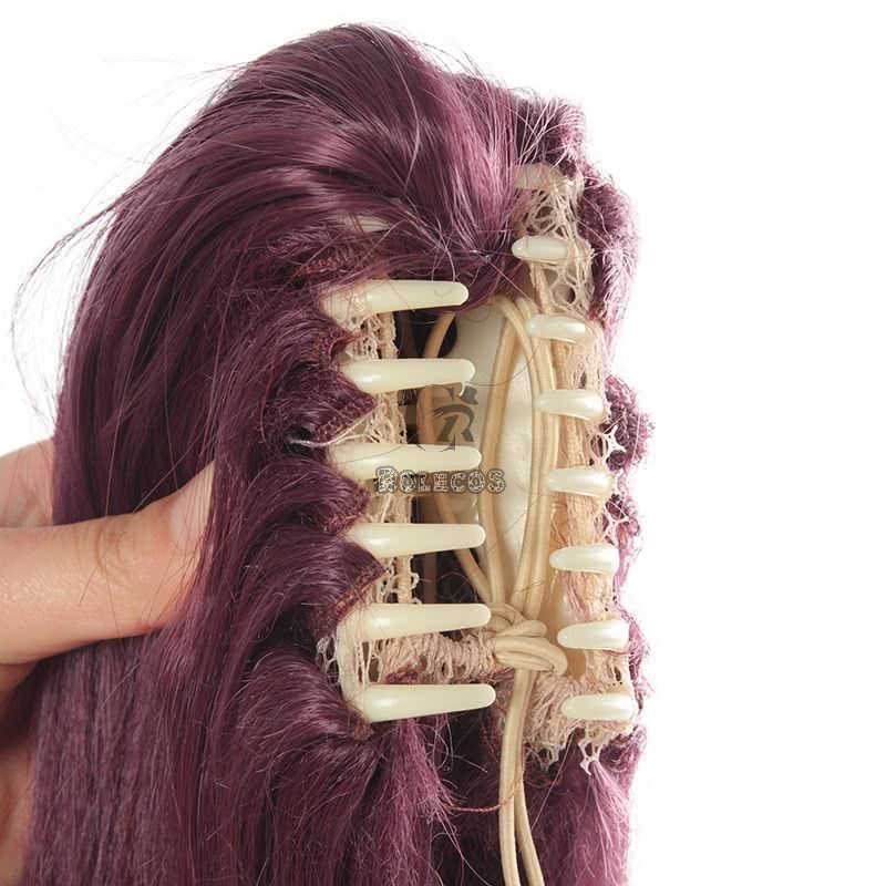 LOL KDA Skin Akali Purple Ponytail Long Cosplay Wigs