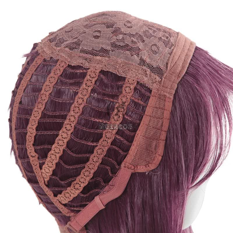 LOL KDA Skin Akali Purple Ponytail Long Cosplay Wigs