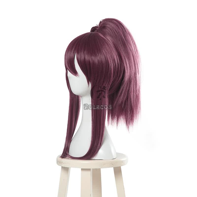 LOL KDA Skin Akali Purple Ponytail Long Cosplay Wigs