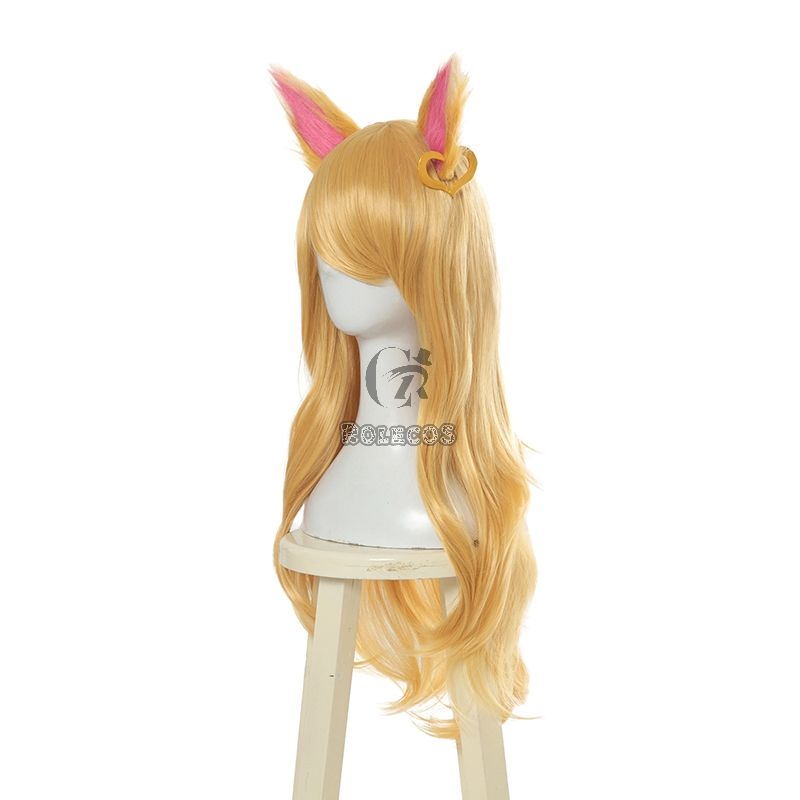 LOL KDA Skin Nine-Tailed Fox Ahri Long Cosplay Wigs