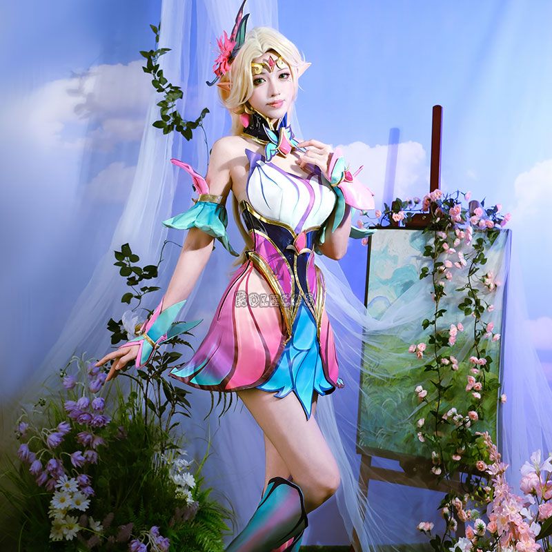 LOL League Of Legends Faerie Court Lux Cosplay Costume