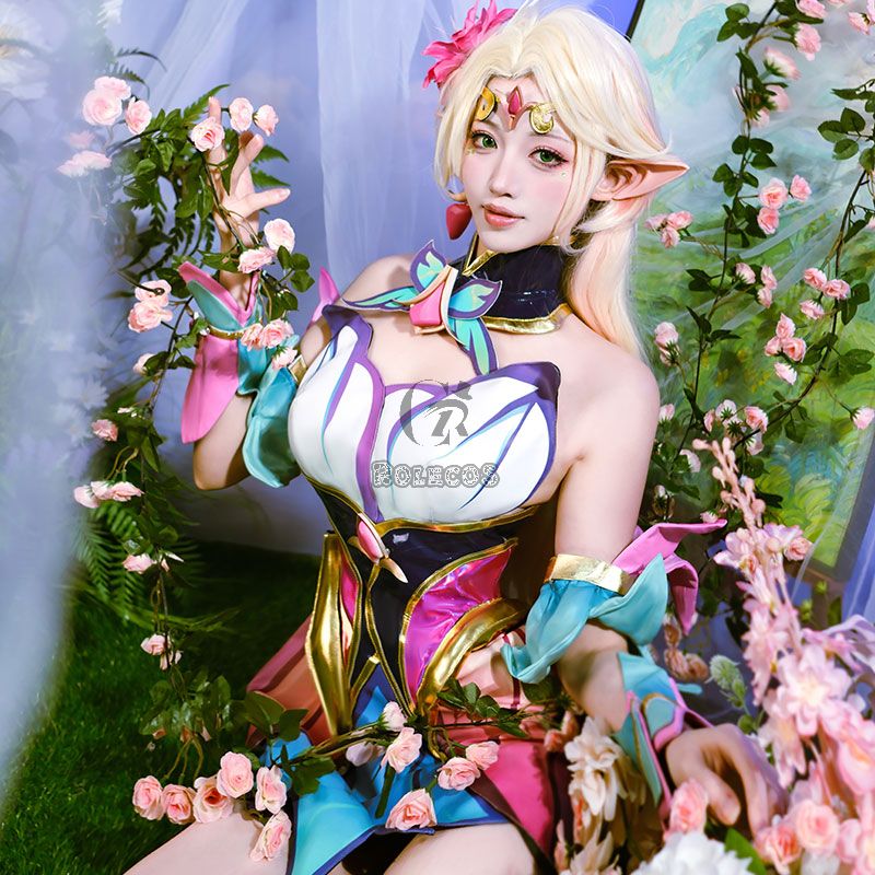 LOL League Of Legends Faerie Court Lux Cosplay Costume