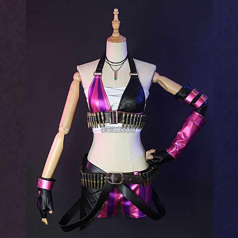 LOL Loose Cannon Jinx Sexy Uniform Made Cosplay Costume