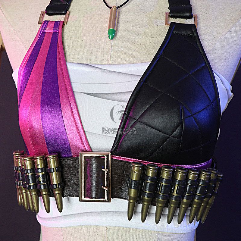 LOL Loose Cannon Jinx Sexy Uniform Made Cosplay Costume