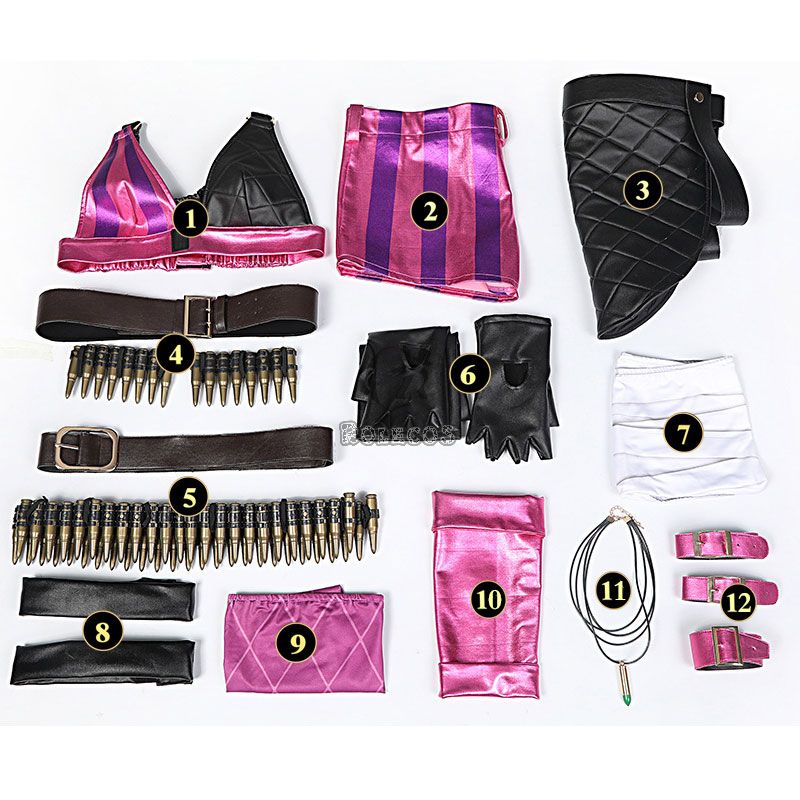 LOL Loose Cannon Jinx Sexy Uniform Made Cosplay Costume