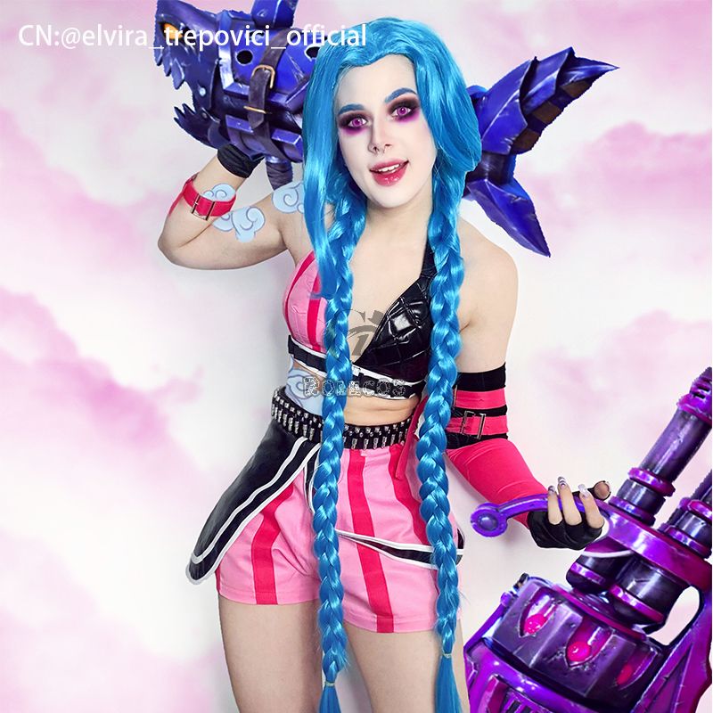 LOL Loose Cannon Jinx Sexy Uniform Made Cosplay Costume