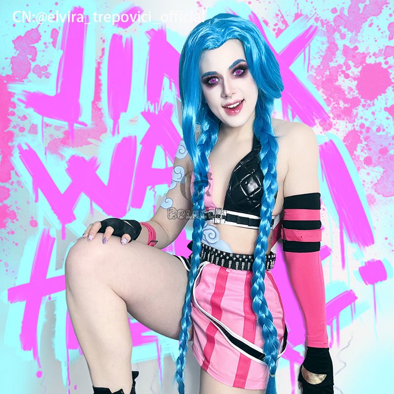 LOL Loose Cannon Jinx Sexy Uniform Made Cosplay Costume