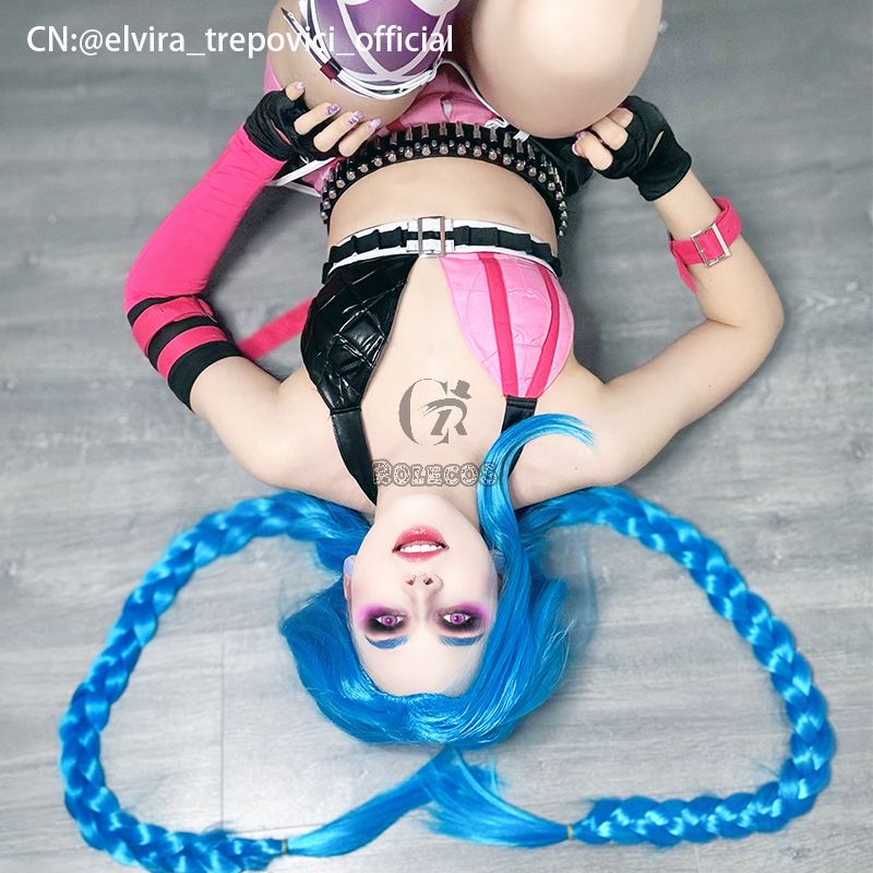 LOL Loose Cannon Jinx Sexy Uniform Made Cosplay Costume