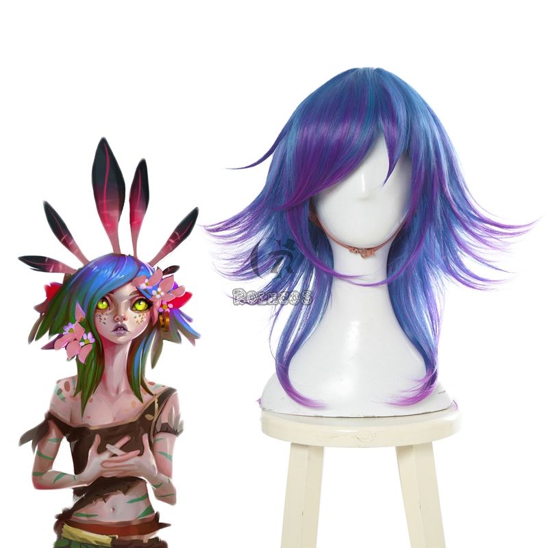 LOL Neeko Mixed Color Cosplay Wigs 