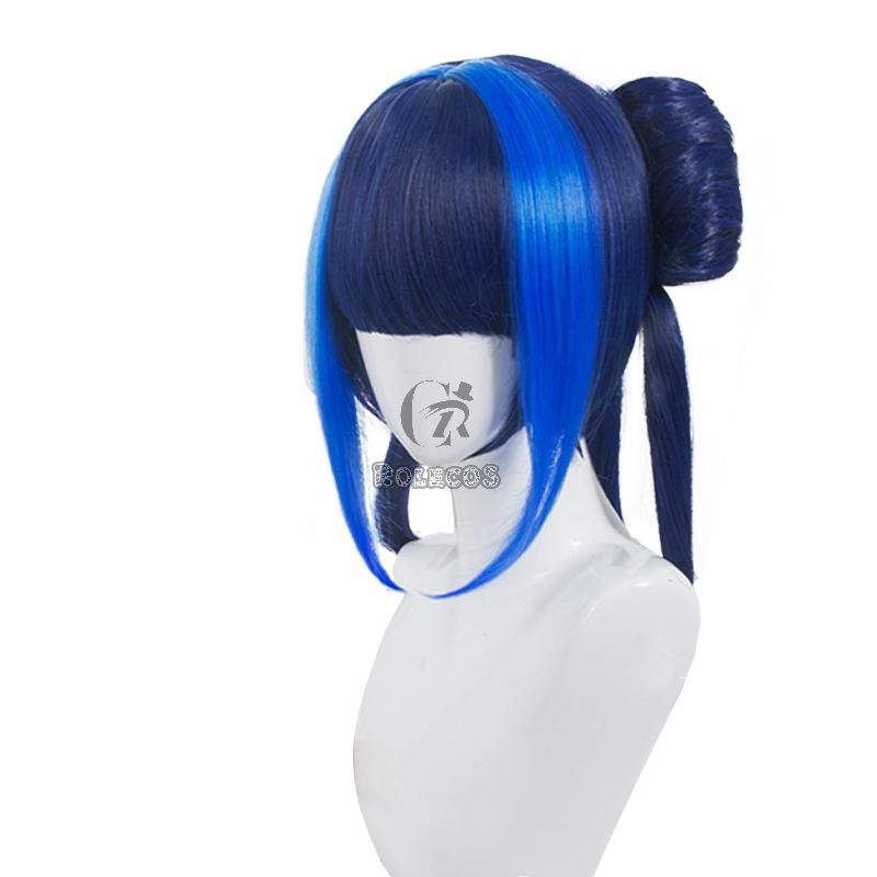 LOL Porcelain Lux Skin Dark Bule Cospaly Wigs