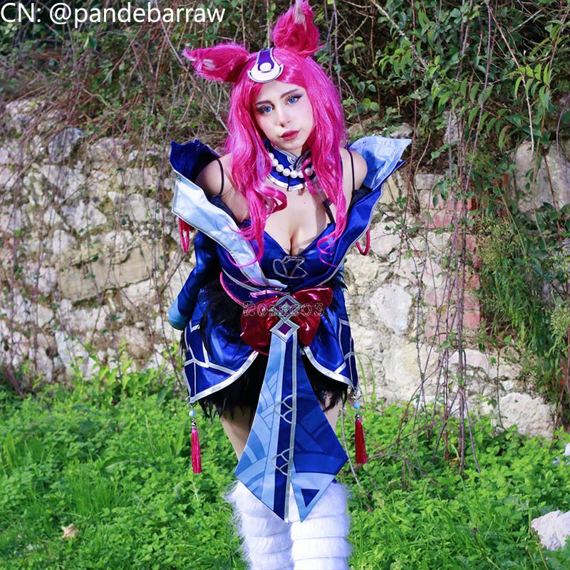 lol Snow Moon Ahri Cosplay Costume