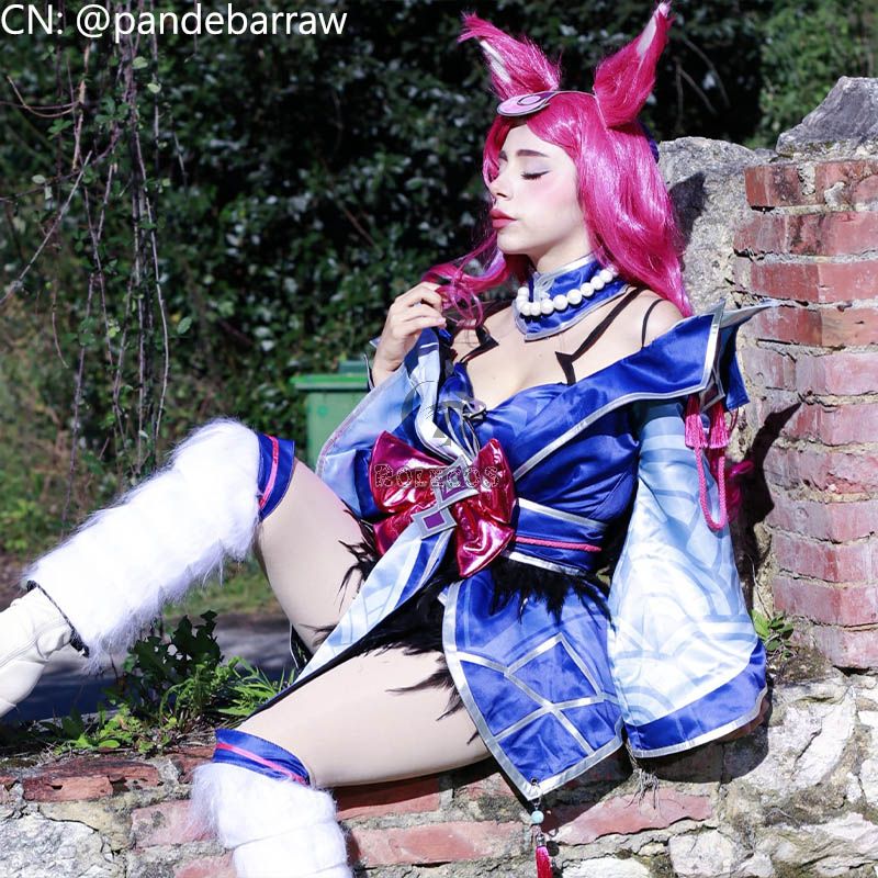 lol Snow Moon Ahri Cosplay Costume