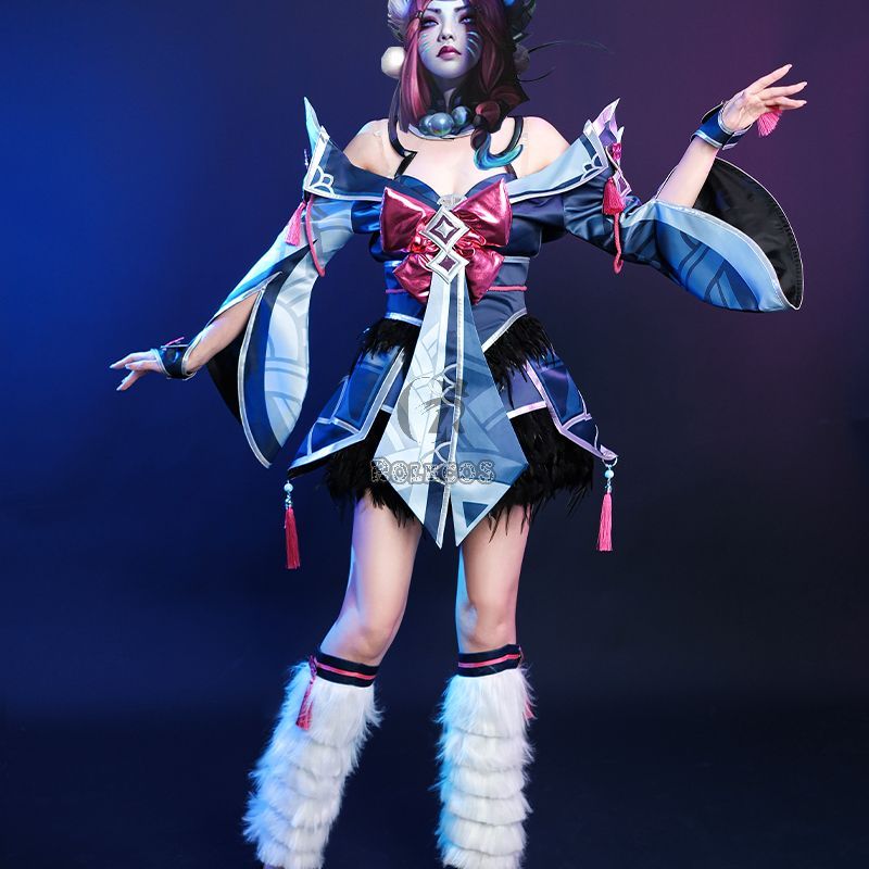 lol Snow Moon Ahri Cosplay Costume