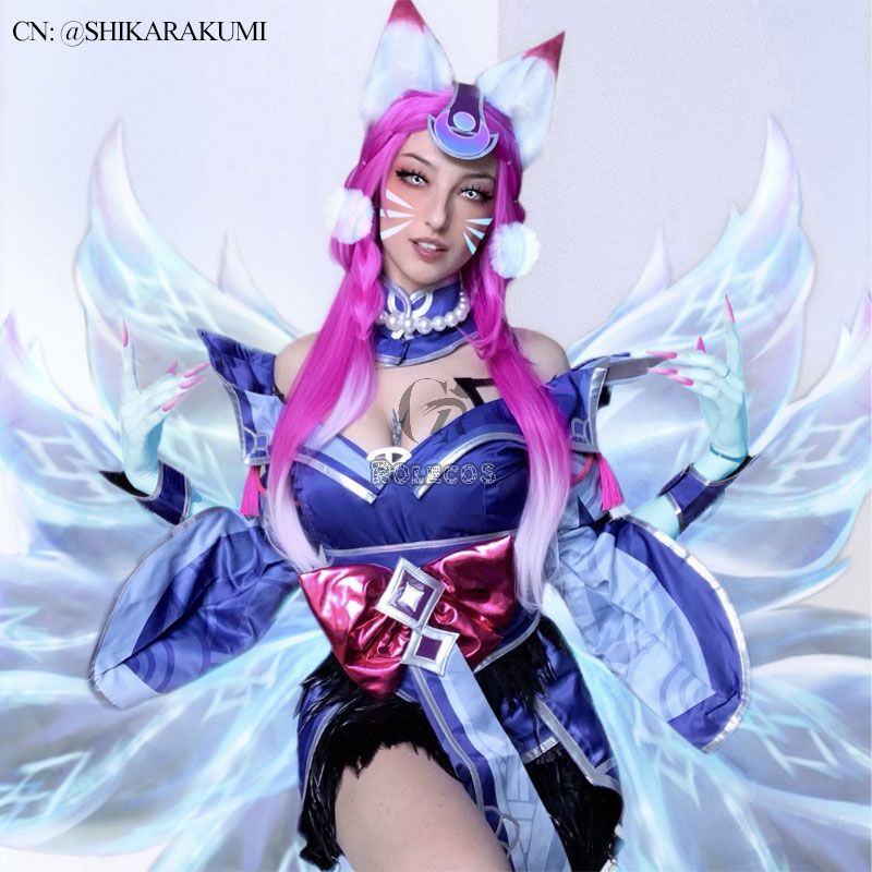 LOL Snow Moon Ahri Cosplay Costume Halloween Costume