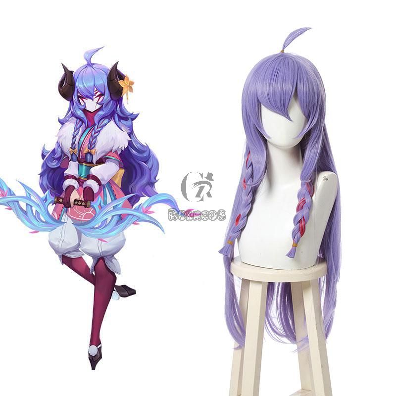 LOL Spirit Blossom Kindred Purple Long Cosplay Wigs