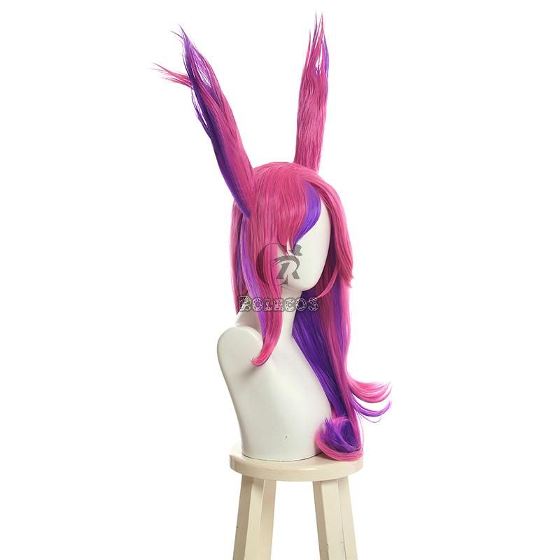 LOL Star Guardian Xayah Pink Mixed Purple Long Cosplay Wigs