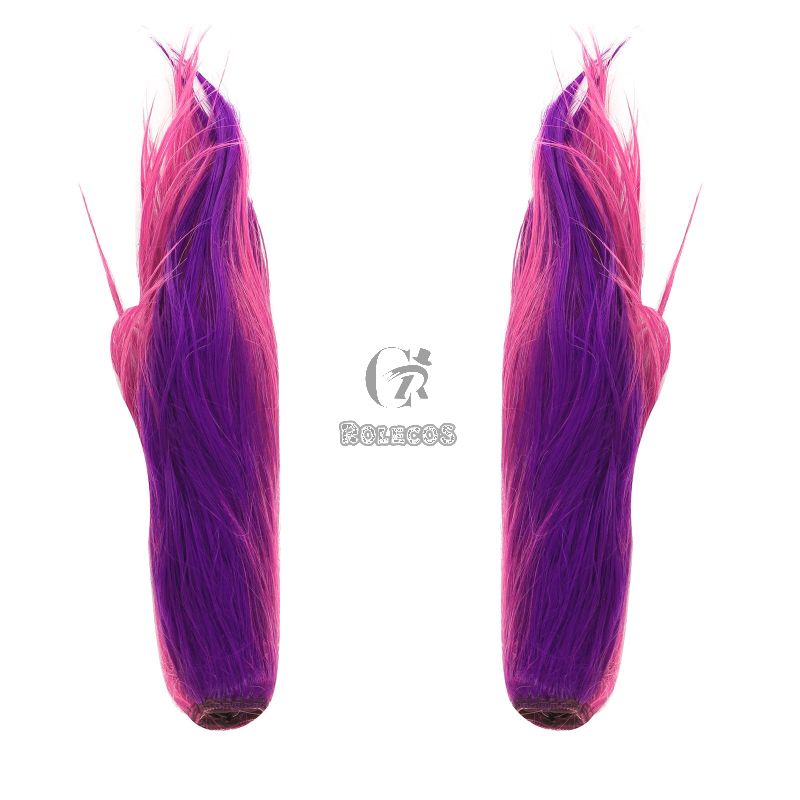 LOL Star Guardian Xayah Pink Mixed Purple Long Cosplay Wigs