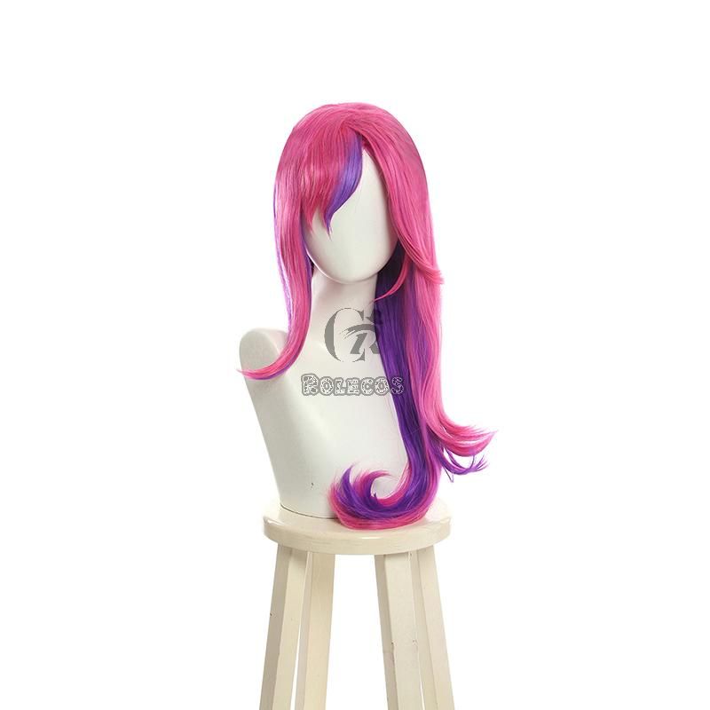 LOL Star Guardian Xayah Pink Mixed Purple Long Cosplay Wigs