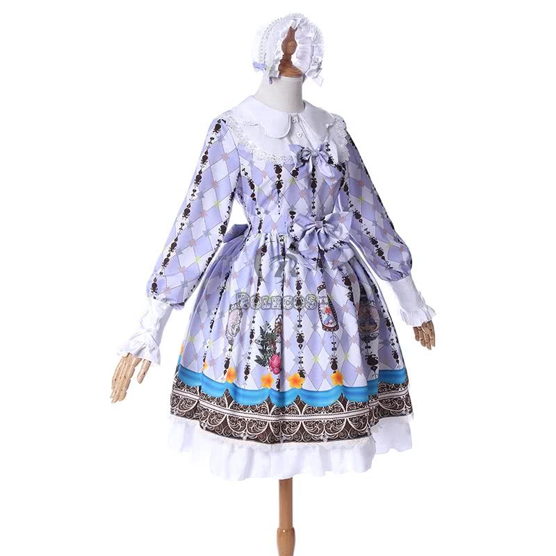 Lolita Long Sleeve Lace Dress Princess Pastoral Style Lolita Costume 