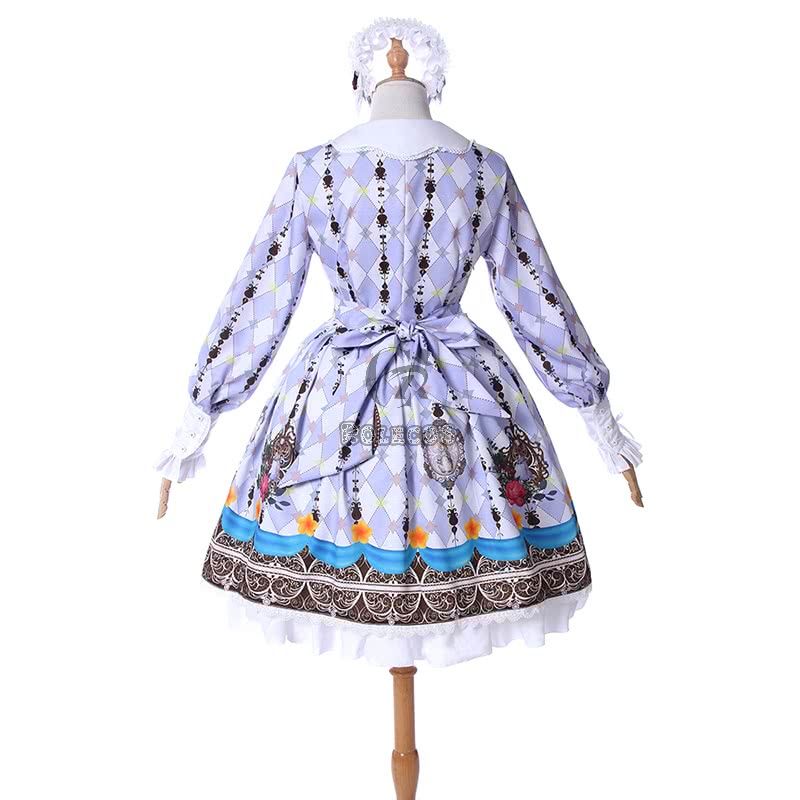 Lolita Long Sleeve Lace Dress Princess Pastoral Style Lolita Costume 