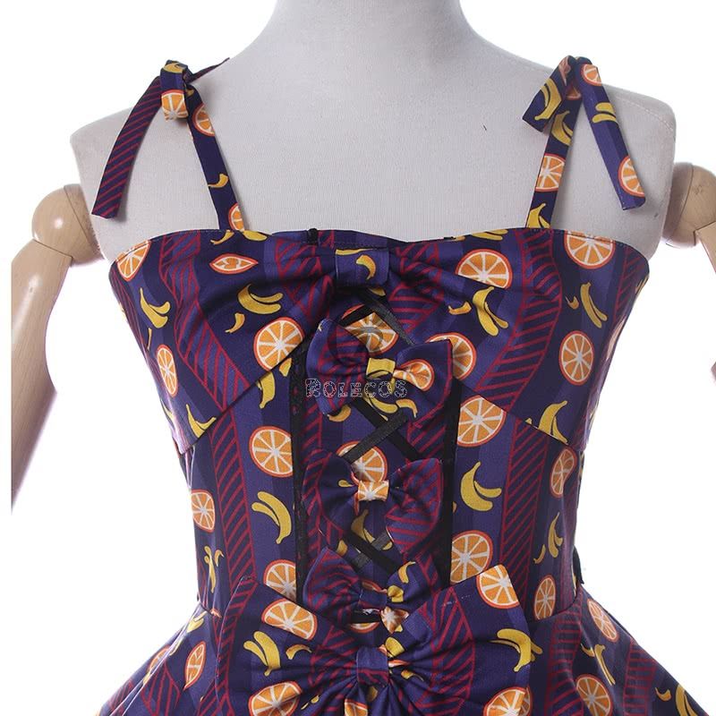 Lolita Summer Strapless Strap Dress Fruit Pattern Lolita Costume