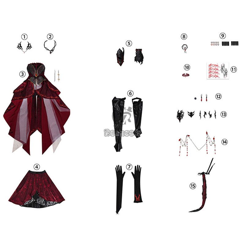 Love and Deepspace Beyond Cloudfall Scarlet Passion Cosplay Costume