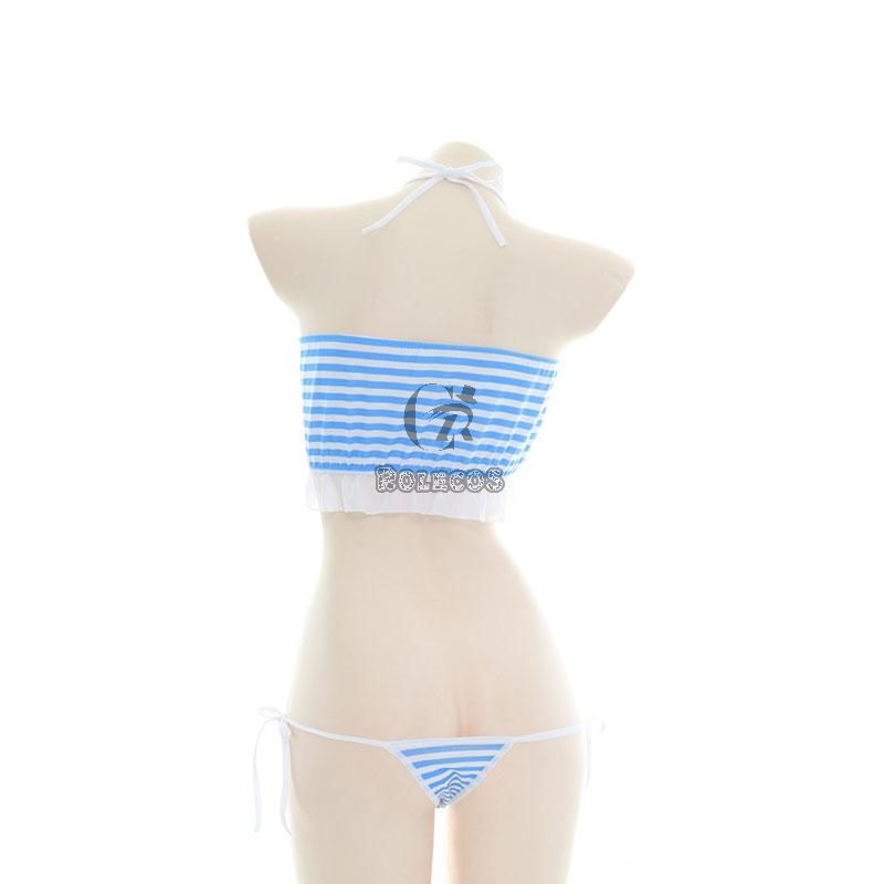 Love Hollow Striped Bikini Cosplay Costume
