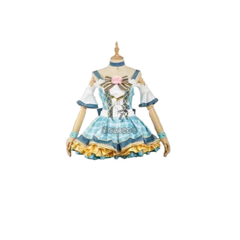 Love Live Bouquet Awaken Ayase Eli Cyan Dress Anime Cosplay Costumes