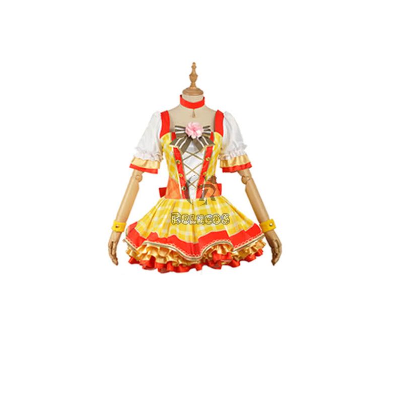 Love Live Bouquet Awaken Hoshizora Rin Yellow Dress Anime Cosplay Costumes