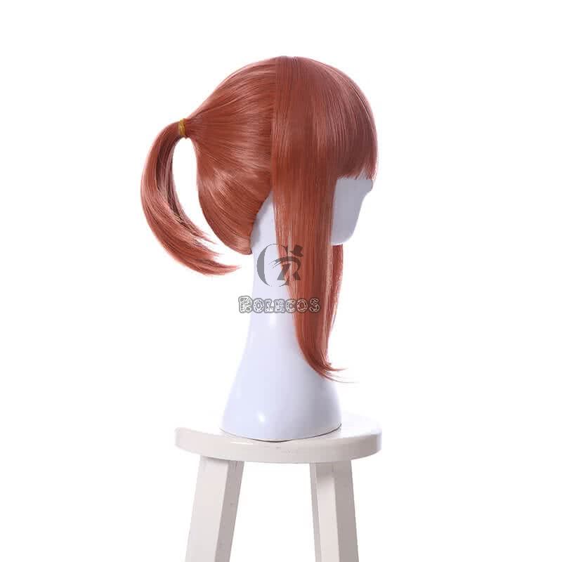 DDLC Monika Super Long Deep Pink Curly Synthetic Cosplay Wigs