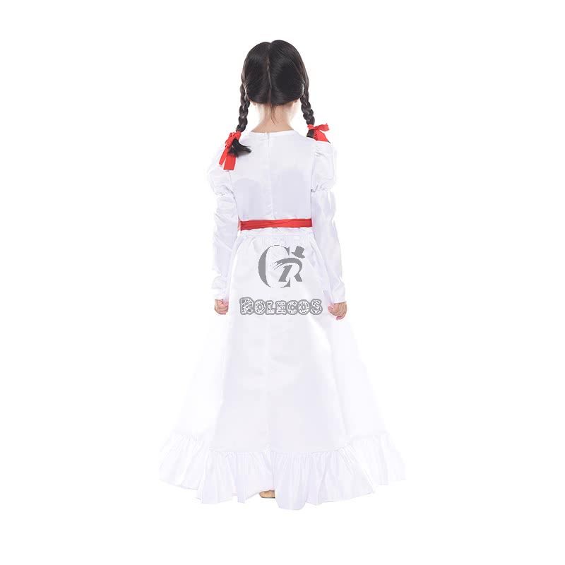 Movie Annabelle Horror Lady White Dress Halloween Cosplay Costume