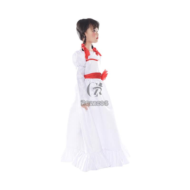 Movie Annabelle Horror Lady White Dress Halloween Cosplay Costume