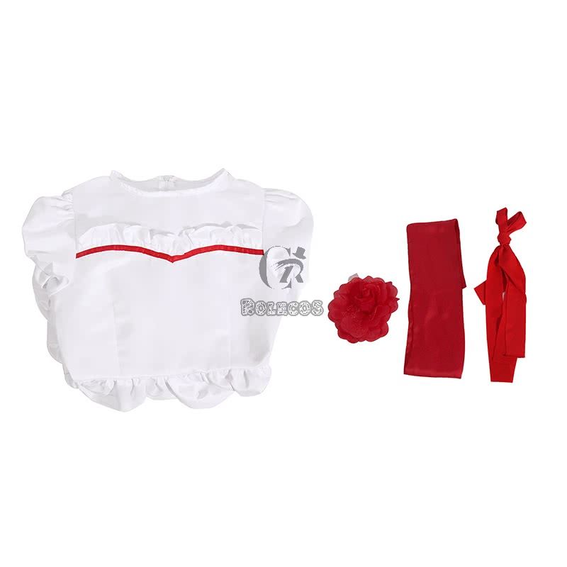 Movie Annabelle Horror Lady White Dress Halloween Cosplay Costume