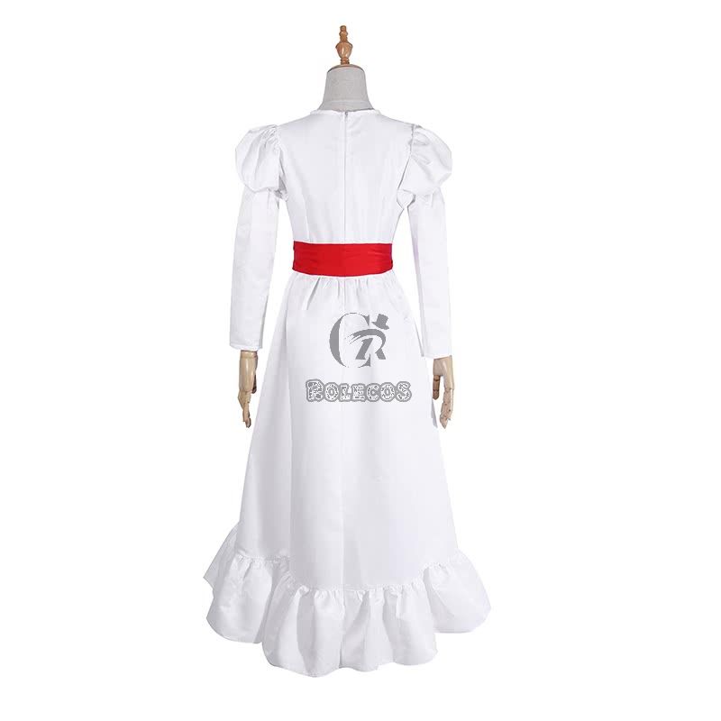 Movie Annabelle Horror Lady White Dress Halloween Cosplay Costume