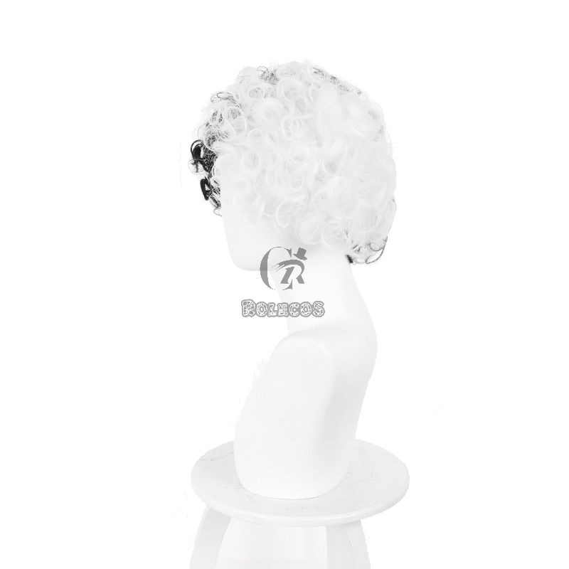 Movie Cruella Cruella de Vil White And Black Wavy Cosplay Wigs
