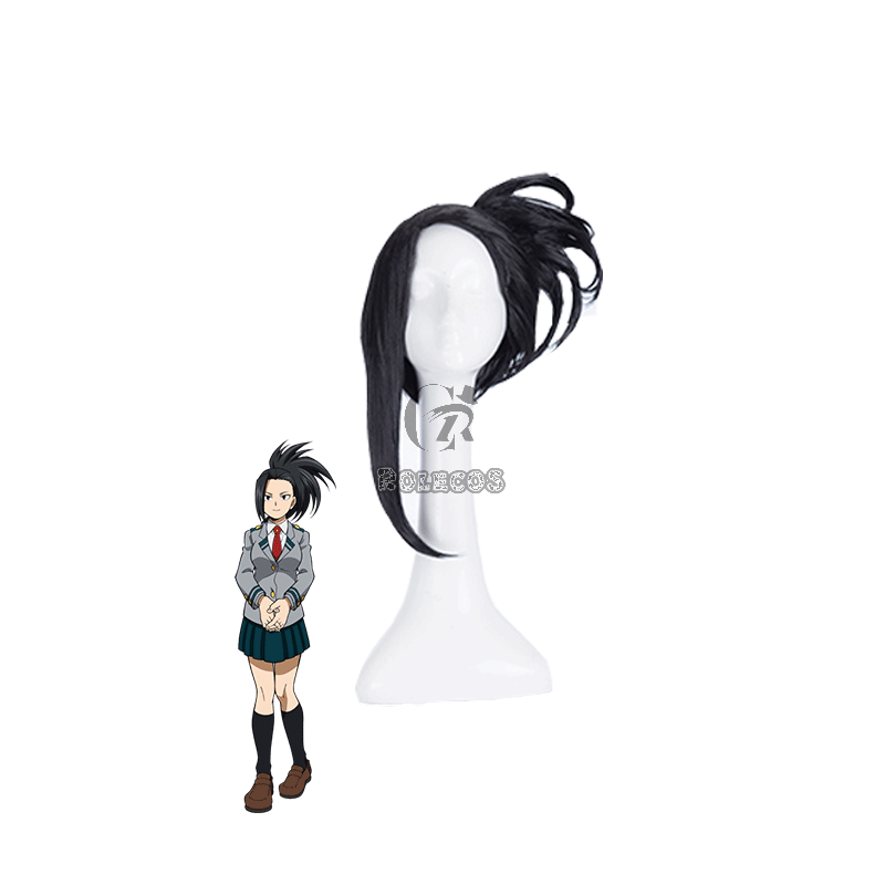 My Hero Academia Momo Yaoyorozu Women Black Cosplay Wigs 